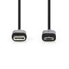 CAVO CELLULARE USB NEDIS CCGP60750BK10 USB 2.0 USB TYPE-C ™ MASCHIO USB MICRO-B MASCHIO 480 MBPS 60 W PLACCATO NICKEL 1.00 M PV NERO